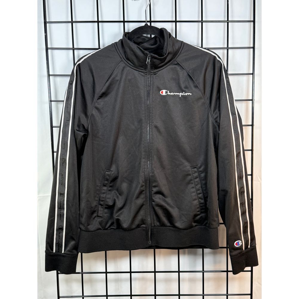 Champion‎ Track Jacket Womens S Black Full Zip Activewear Retro Streetwear
